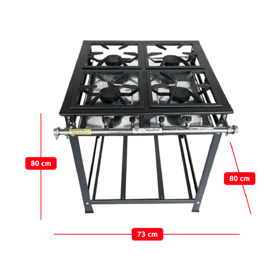Fogão Industrial 4 Bocas Simples Alta Pressão Standard 30x30 P5 MR Fogões
