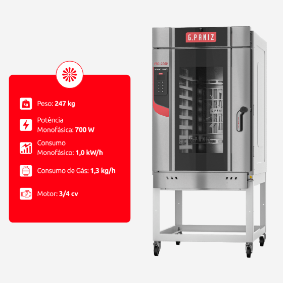Forno Turbo 10 Esteiras a Gás FTG-3000 Epóxi G Paniz