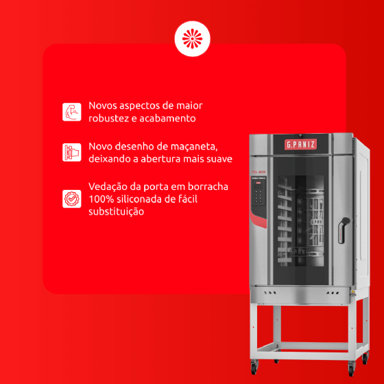 Forno Turbo 10 Esteiras a Gás FTG-3000 Epóxi G Paniz