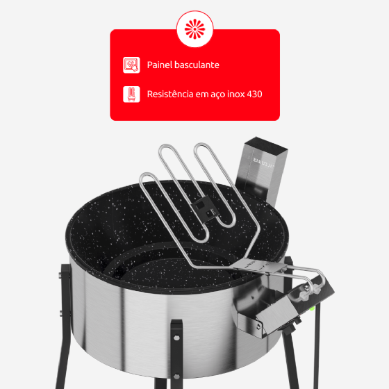 Fritadeira Tacho de Fritura Elétrico 15 Litros TFRE 15 Esmaltado 220v Metalcubas