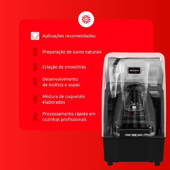 Liquidificador Industrial 1.5L Supreme Blender Bar com Abafador 220v Skymsen