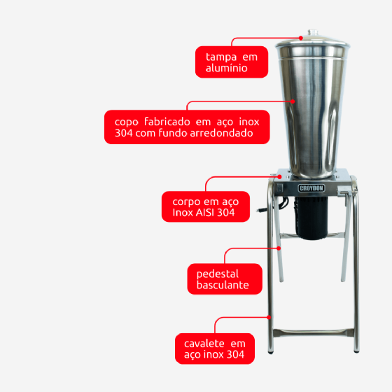 Liquidificador Industrial Basculante 25 Litros LI 25 Bivolt Croydon