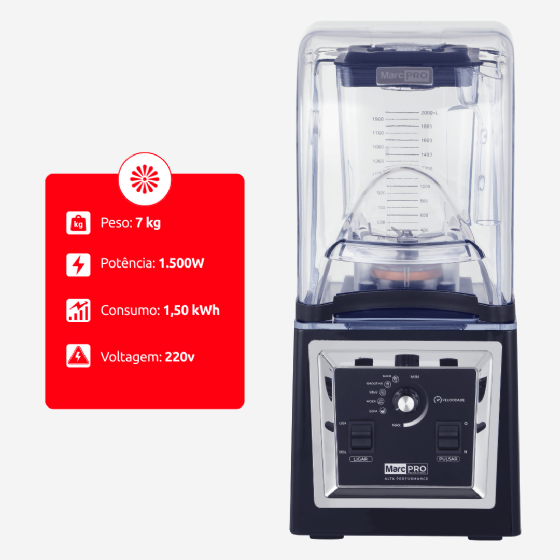 Liquidificador Industrial Blender Smart Marcpro 2 Litros  Alta Rotação 220v Marchesoni