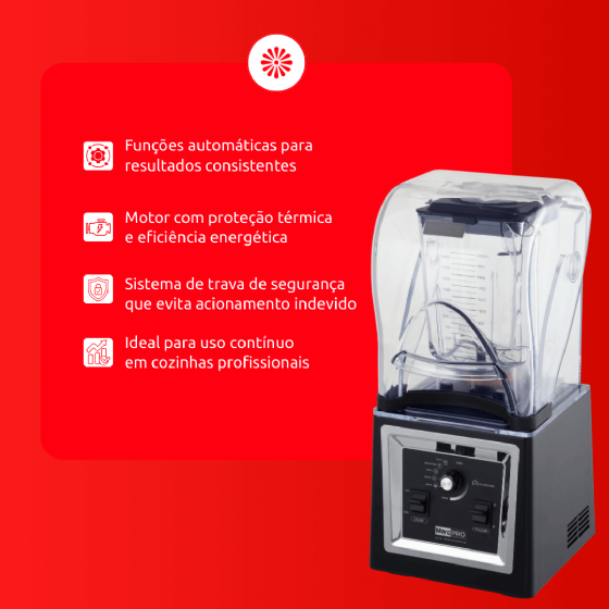 Liquidificador Industrial Blender Smart Marcpro 2 Litros  Alta Rotação 220v Marchesoni