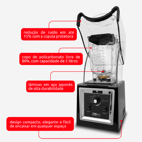 Liquidificador Industrial Blender Smart Marcpro 2 Litros  Alta Rotação 220v Marchesoni