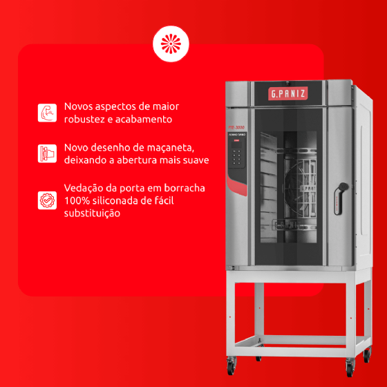Forno Turbo 10 Esteiras Elétrico FTE-3000 Epóxi Trifásico 220v G Paniz