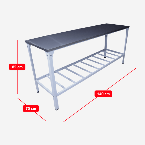 Mesa de Trabalho Inox 430 1,40 x 0,70 Innal