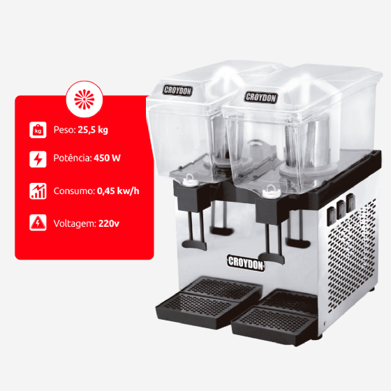 Refresqueira Slim 30 Litros Dupla Pá RSDP 220v Croydon