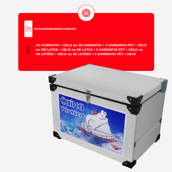 Caixa Térmica Cooler 68 Litros CTG-75 Cefaz