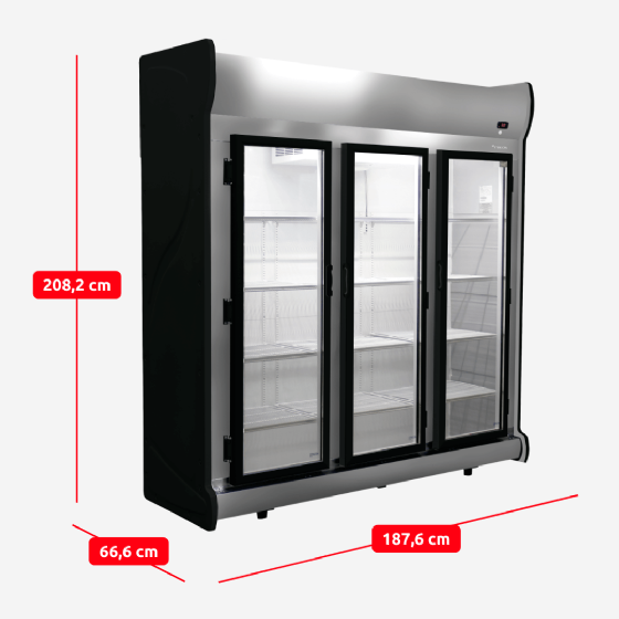 Expositor Refrigerado Frios e Laticínios 3 Portas ACFM 1450 220v Fricon