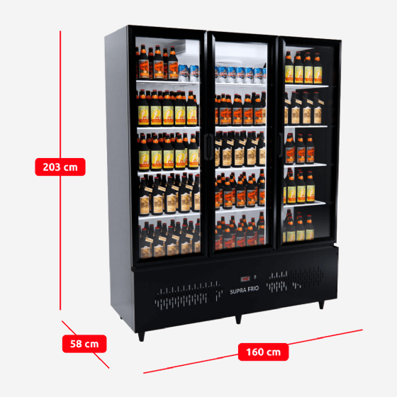 Expositor Cervejeira Supra Frio 3 Portas 220v Chimafrio