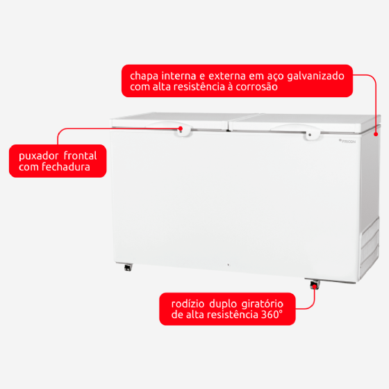 Freezer Horizontal 503 Litros Dupla Ação HCED 503 C 220v Fricon