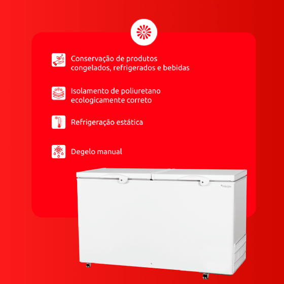 Freezer Horizontal 503 Litros Dupla Ação HCED 503 C 220v Fricon