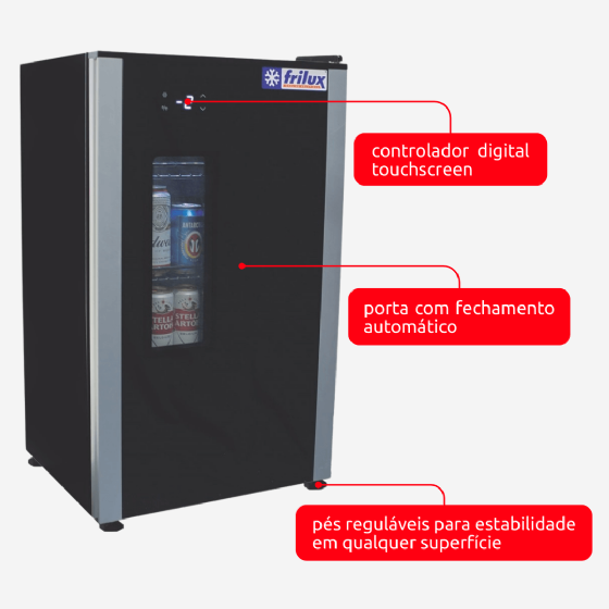 Refrigerador Expositor Vertical 100L Porta Sólida com Visor 220v Frilux