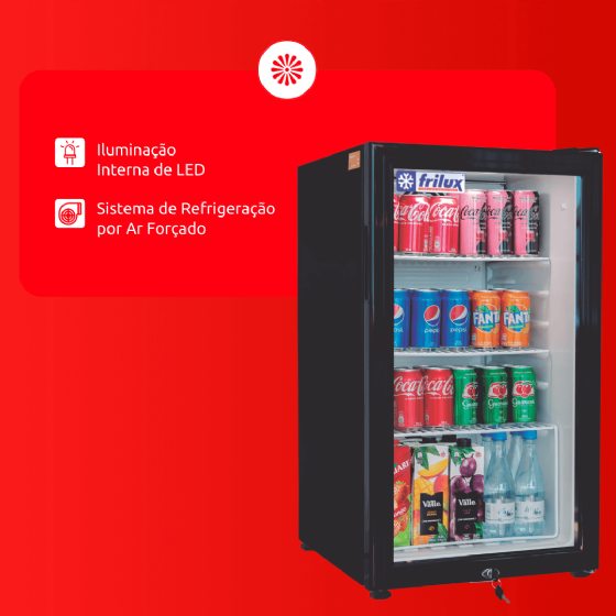 Refrigerador Expositor Vertical 110L Porta de Vidro 110v Frilux