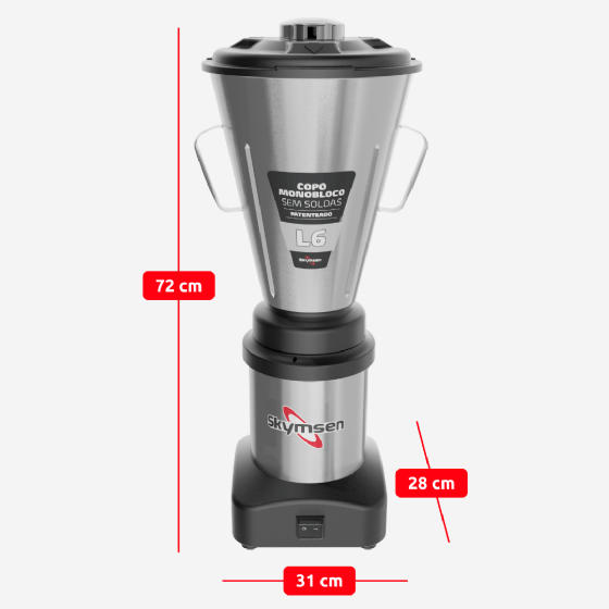 Liquidificador Comercial 06 Litros L6 Baixa Rotação Bivolt Skymsen