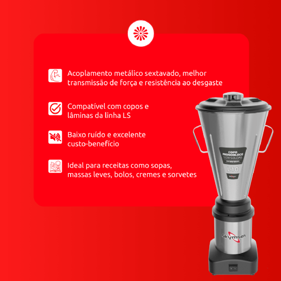 Liquidificador Comercial 10 Litros L10 Baixa Rotação Bivolt Skymsen