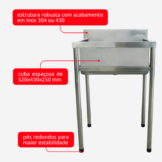 Tanque Total Inox 403 Industrial Cuba 60 x 50 Imeca