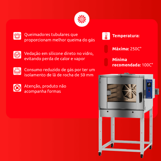 Forno Turbo 5 Esteiras à Gás FTG 5 Gastromaq