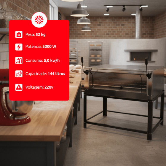 Forno Lastro Elétrico Roma 144 Litros FERI90 220v Venâncio