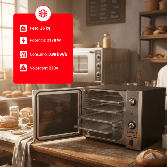 Forno Convector Preto Smart Basic Elétrico 220v Venâncio