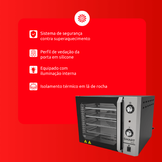 Forno Convector Preto Smart Basic Elétrico 220v Venâncio