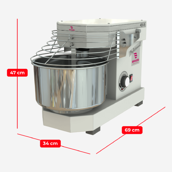 Amassadeira Espiral 05 kg AES-05 10 Velocidades Branca Bivolt Braesi