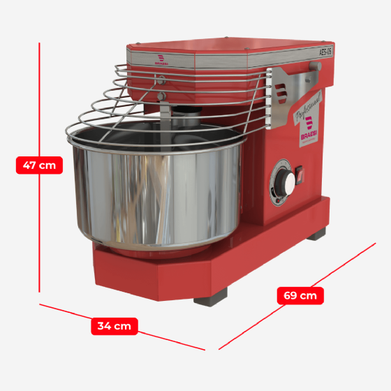 Amassadeira Espiral 05 kg AES-05 10 Velocidades Vermelha Bivolt Braesi