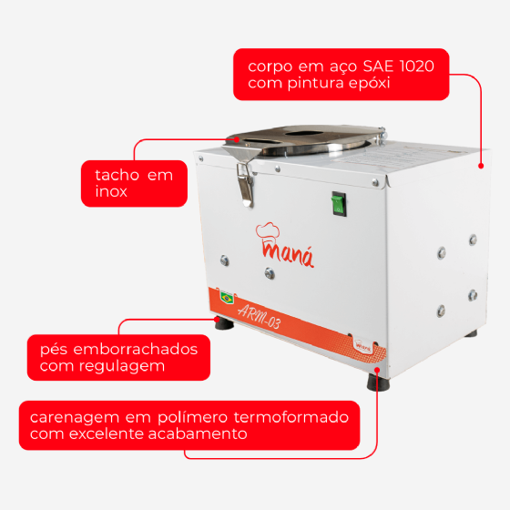 Amassadeira Rápida 03 kg ARM 03 Bivolt Maná