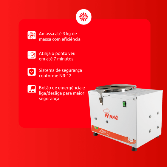 Amassadeira Rápida 03 kg ARM 03 Bivolt Maná