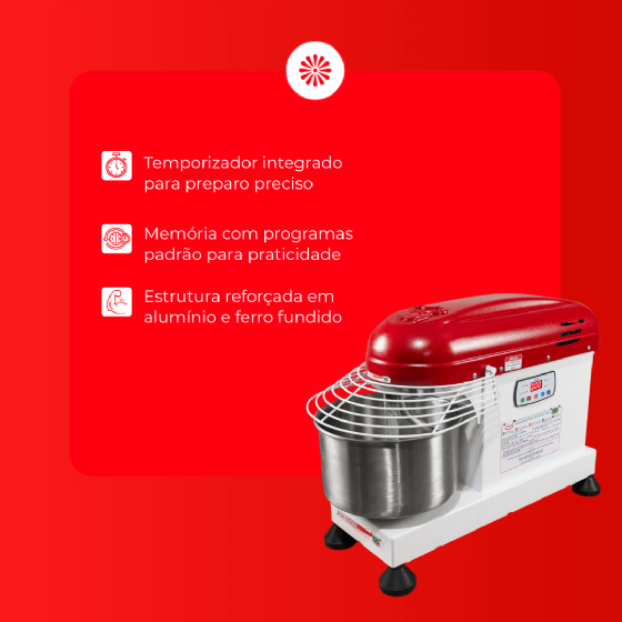 Amassadeira Espiral Profissional 05 kg AEM 05 PRO Bivolt Maná