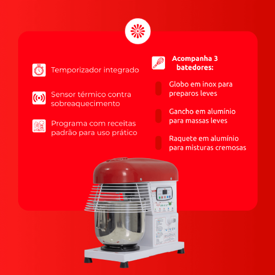 Batedeira Planetária Inteligente 05 Litros BPM 05 Bivolt Maná