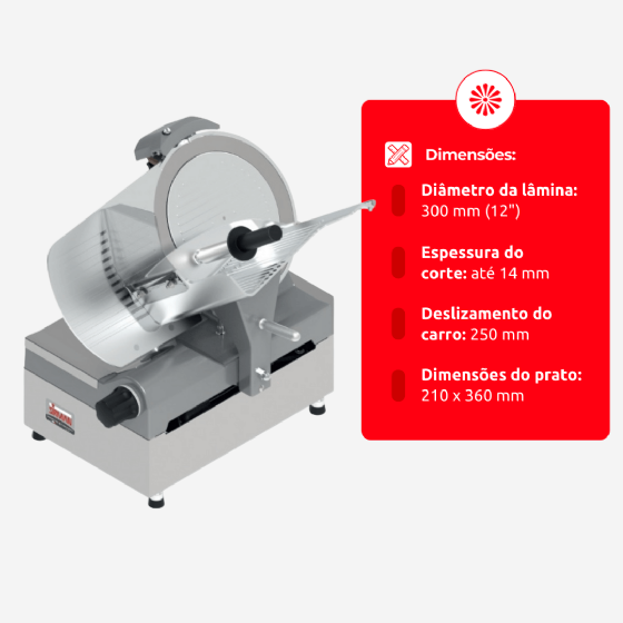 Fatiador de Frios Profissional 30 cm Atlantis Automec 220v Sirman