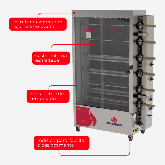 Forno Tubular Rotativo PR-634TR Style Bivolt Progás