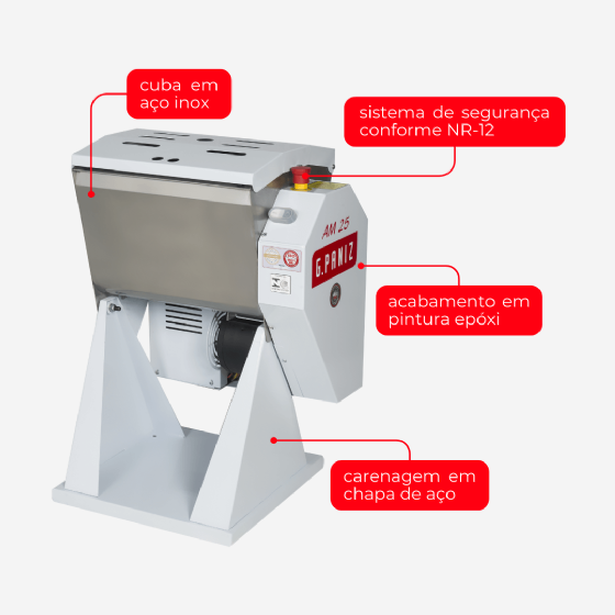 Amassadeira Semi Rápida Basculante 25 kg Am 25 Bivolt G Paniz