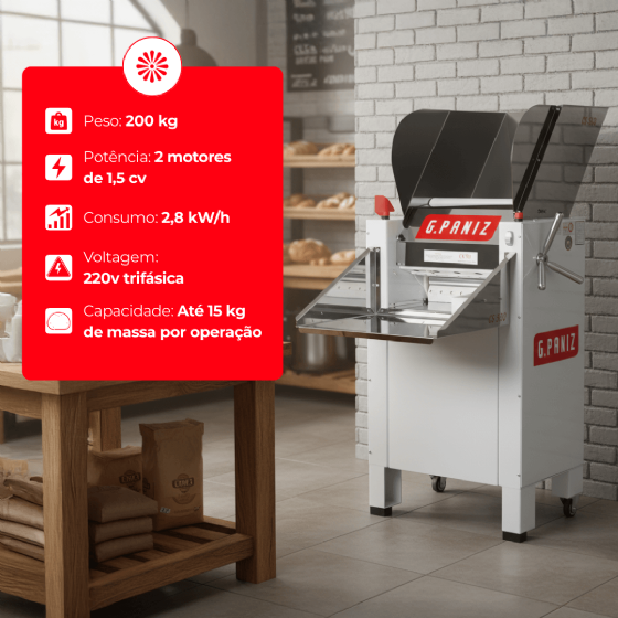 Cilindro Sovador CS 500 Bandeja Inox Trifásico 220v G Paniz