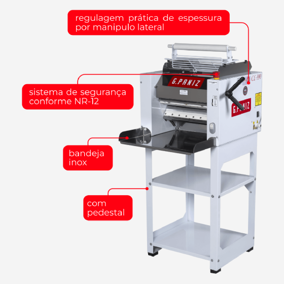 Cilindro Laminador CL 390 Pedestal Inox Bivolt G Paniz