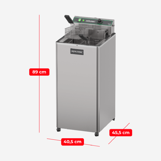 Fritadeira Elétrica Zona Fria de Óleo 15 Litros 8000 W FOE 15 P 220v Metalcubas