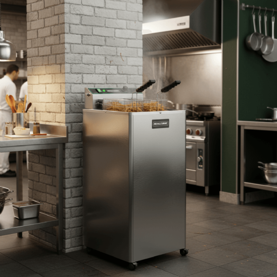 Fritadeira Elétrica Zona Fria de Óleo 15 Litros 8000 W FOE 15 P 220v Metalcubas