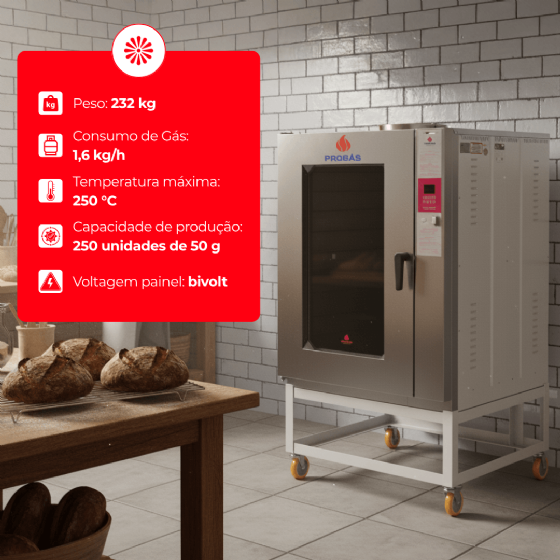 Forno Turbo 10 Esteiras à Gás PRP 10000 Progás
