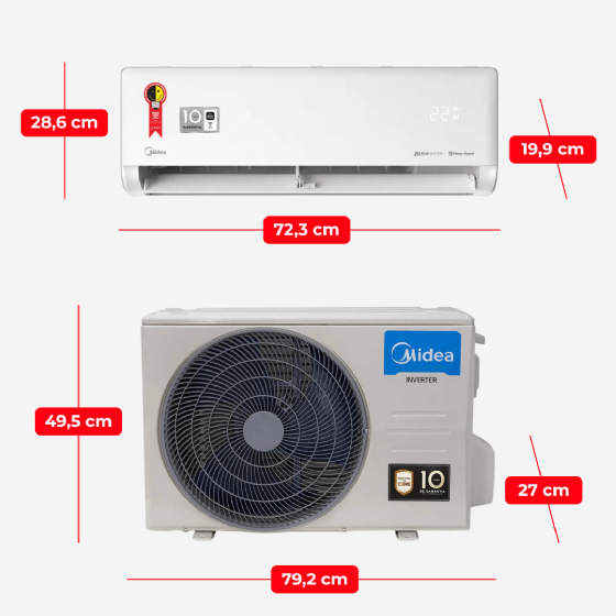 Ar-Condicionado Split Inverter AI 12.000 BTU Ecomaster Quente/Frio Midea 42EZVQA12M5