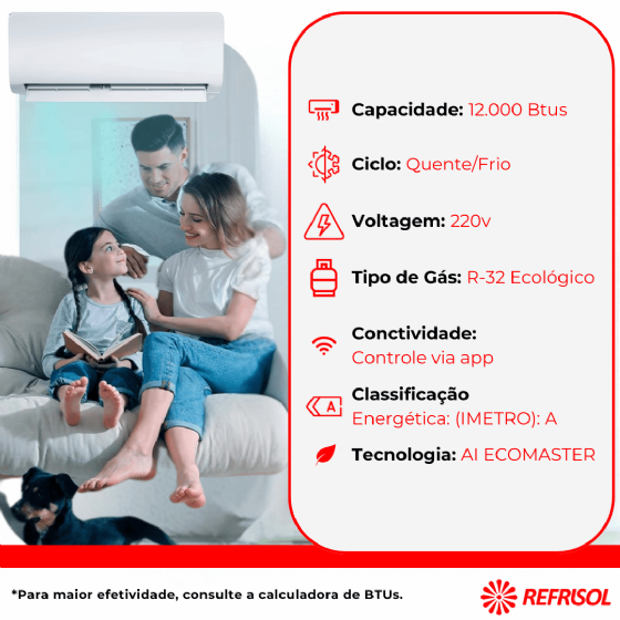Ar-Condicionado Split Inverter AI 12.000 BTU Ecomaster Quente/Frio Midea 42EZVQA12M5