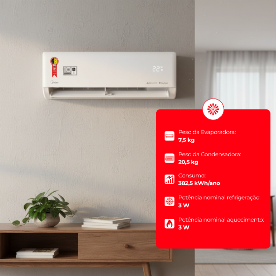 Ar-Condicionado Split Inverter AI 12.000 BTU Ecomaster Quente/Frio Midea 42EZVQA12M5