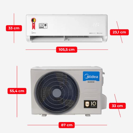 Ar-Condicionado Split Inverter AI 24.000 BTU Ecomaster Quente/Frio Midea 42EZVQA24M5