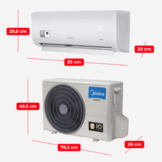 Ar-Condicionado Split Hi-Wall Inverter 12.000 BTU XtremeSave Quente e Frio 220v Midea 42AGVQI12M5