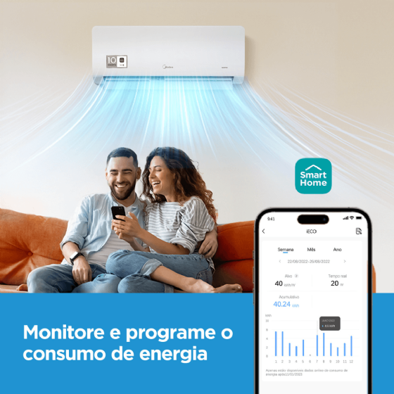 Ar-Condicionado Split Hi-Wall Inverter 12.000 BTU XtremeSave Quente e Frio 220v Midea 42AGVQI12M5