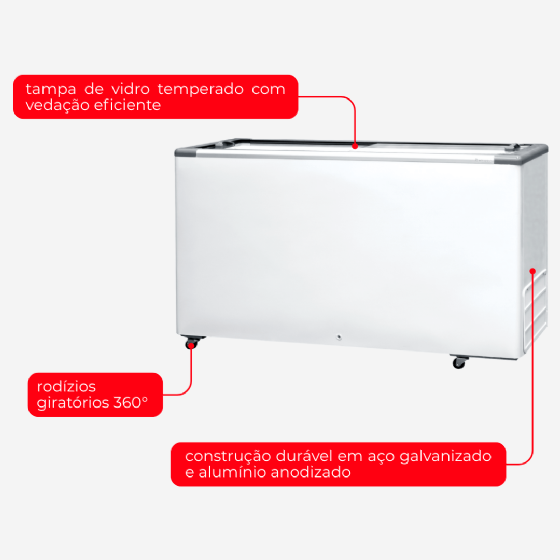 Freezer Horizontal 503 Litros Porta de Vidro HCEB 503 220v Fricon