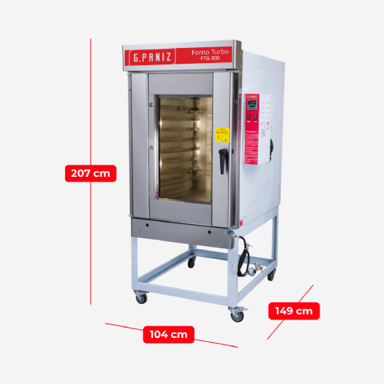 Forno Turbo 10 Esteiras à Gás FTG 300 G Paniz