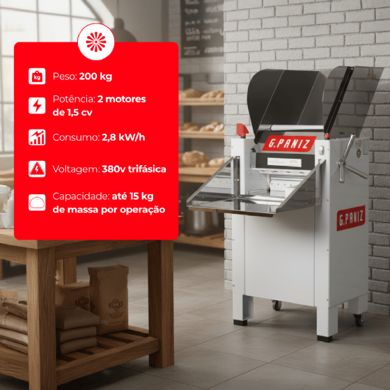 Cilindro Sovador CS 500 Bandeja Inox Trifásico 380v G Paniz