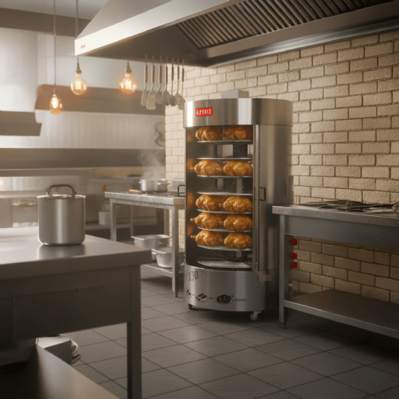 Forno Assador Queimador Central Multiuso Rotativo a Gás ARV 130 QC G Paniz